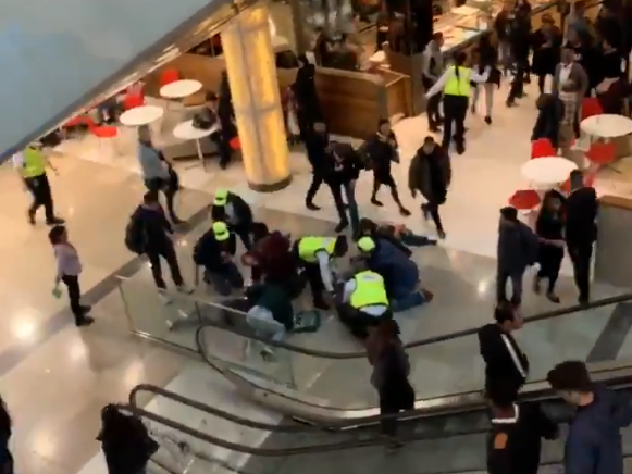 A man fell onto a woman at Westfield shopping centre in Stratford, east London