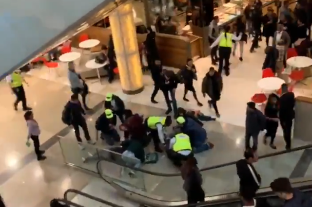 A man fell onto a woman at Westfield shopping centre in Stratford, east London