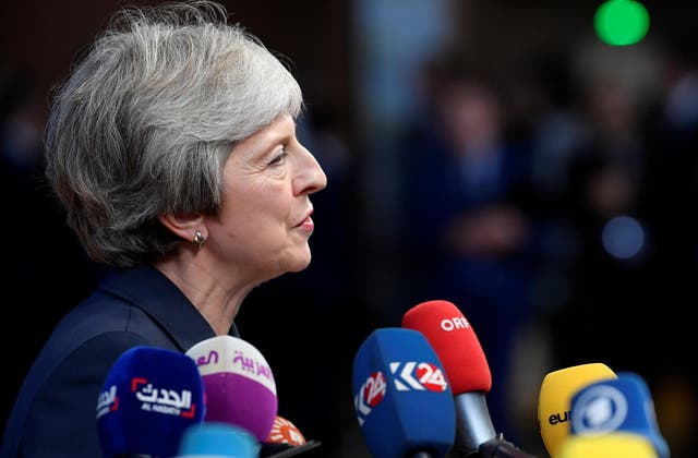 Theresa May arriving at the October meeting of the European Council in Brussels