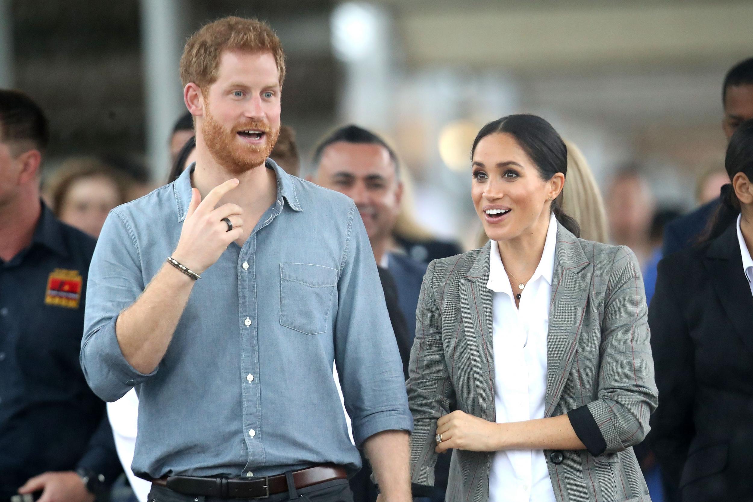 The Duchess of Sussex wearing a Serena blazer while in Australia with Prince Harry