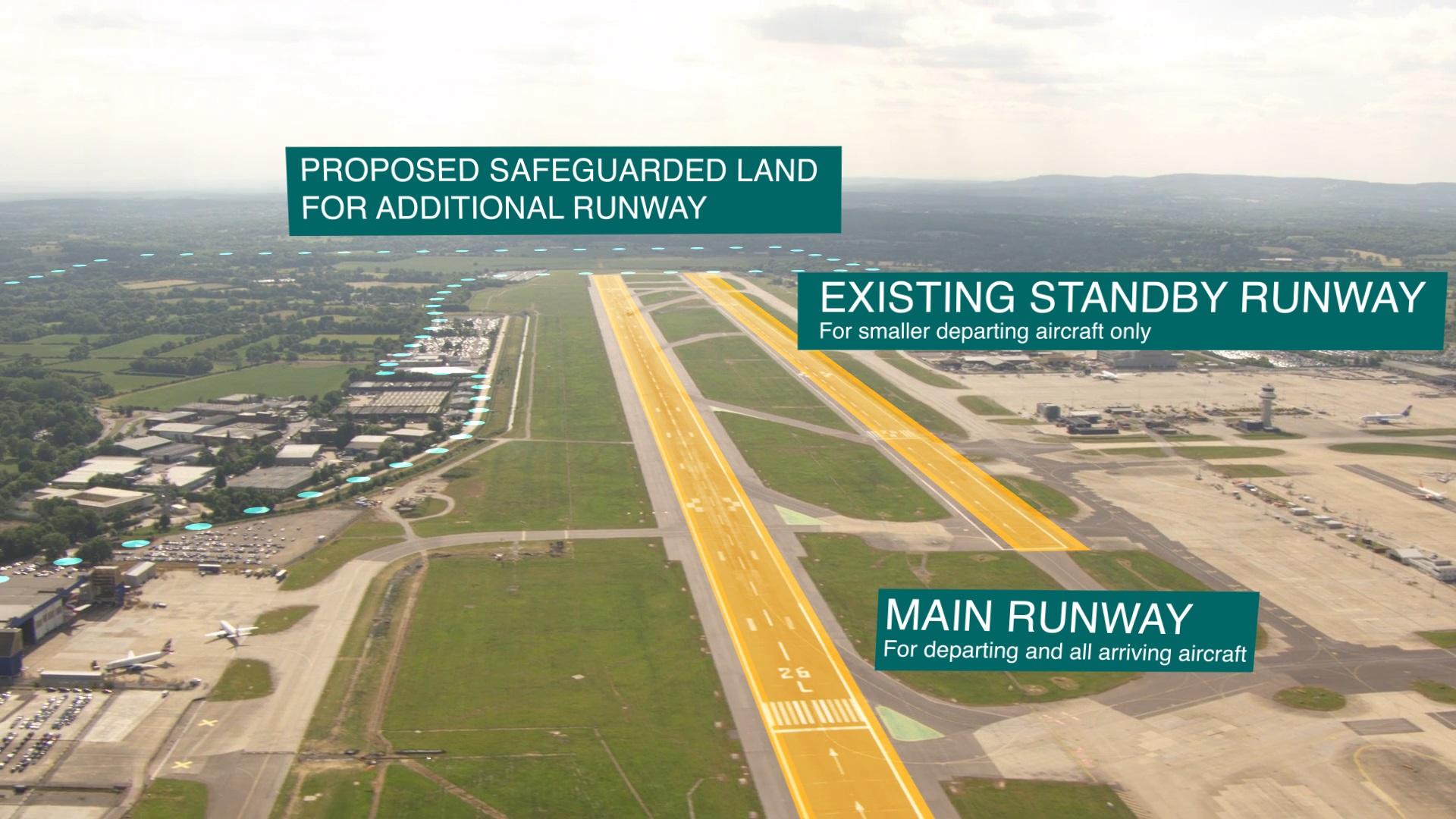 Sky ways: the standby runway (right) would be used only for departures