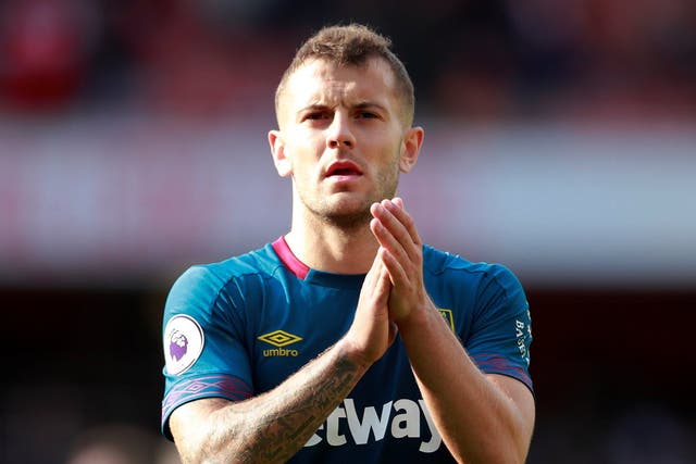 West Ham's Jack Wilshere applauds the fans after the match