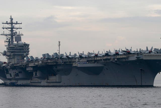 The MH-60 Seahawk crashed shortly after take-off while the USS Ronald Reagan was off the coast of the Philippines