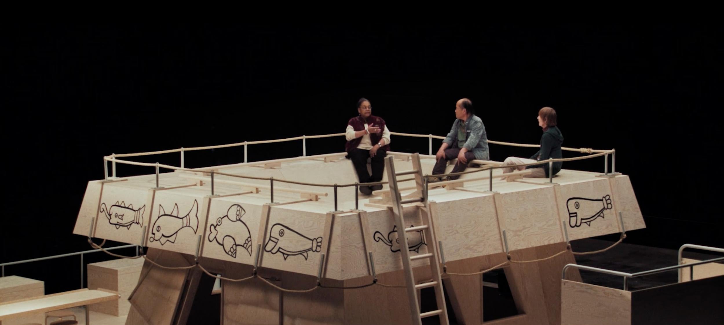 The raft was reconstructed for the documentary in a studio, where surviving crewmembers discussed their experiences (Fasad)