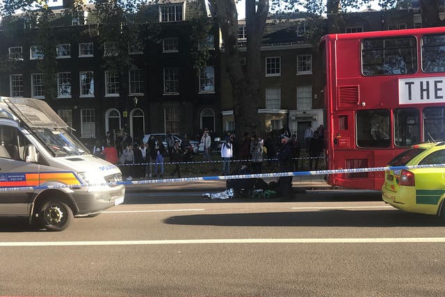 Scene cordoned off as police officers attend to teenager