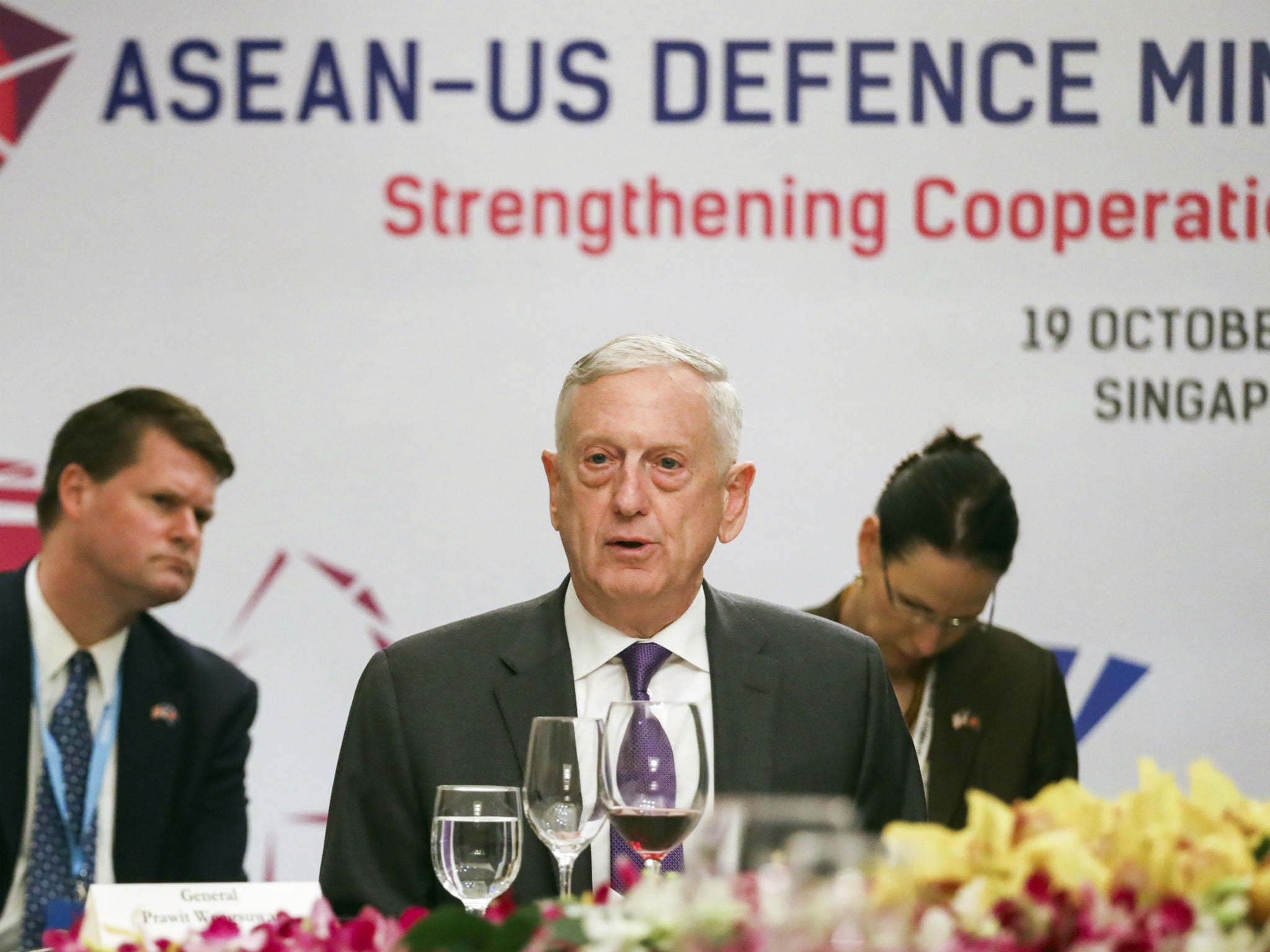 US Defence Secretary James Mattis is meeting with regional leaders in Singapore