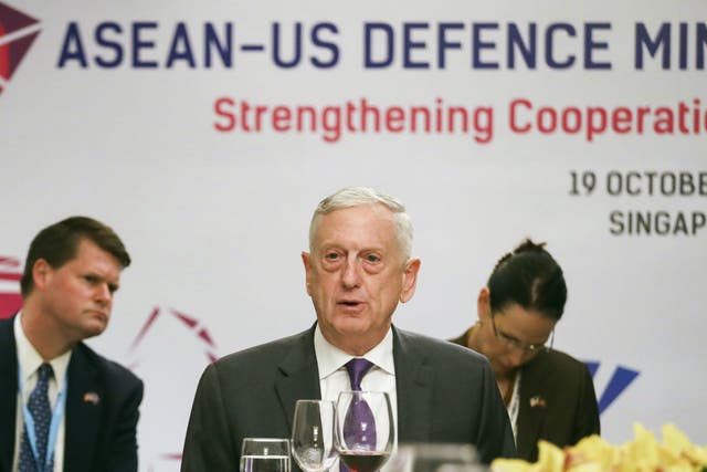 US Defence Secretary James Mattis is meeting with regional leaders in Singapore