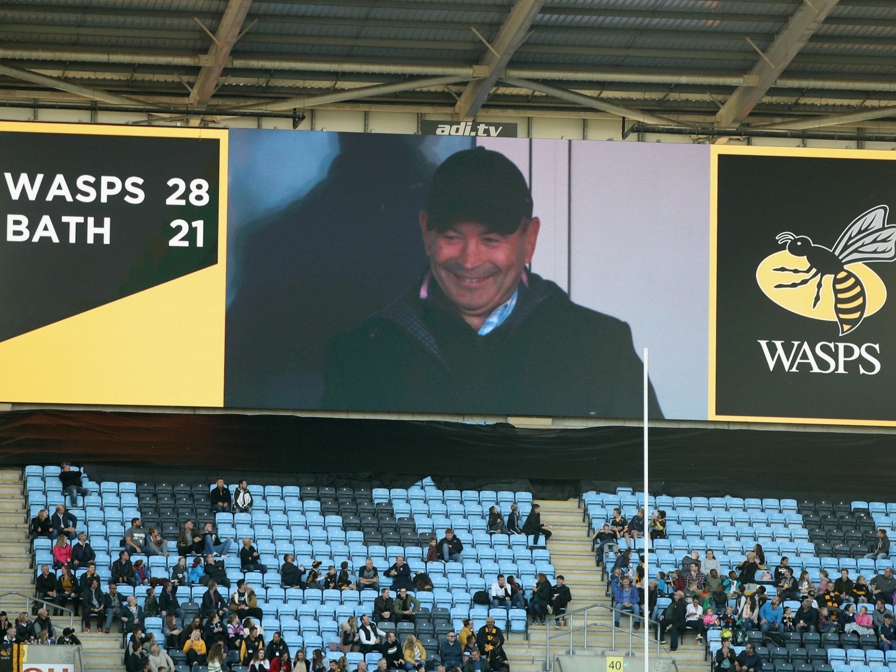 Eddie Jones received a mixed reception at the Ricoh Arena