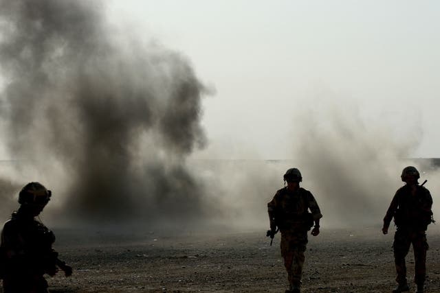 File photo dated 11/01/07 of British soldiers during a drill near Camp Bastion in Afghanistan