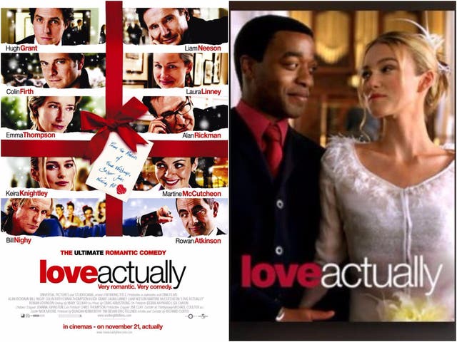 The theatrical poster for ‘Love Actually’ and the Netflix poster seen by some users