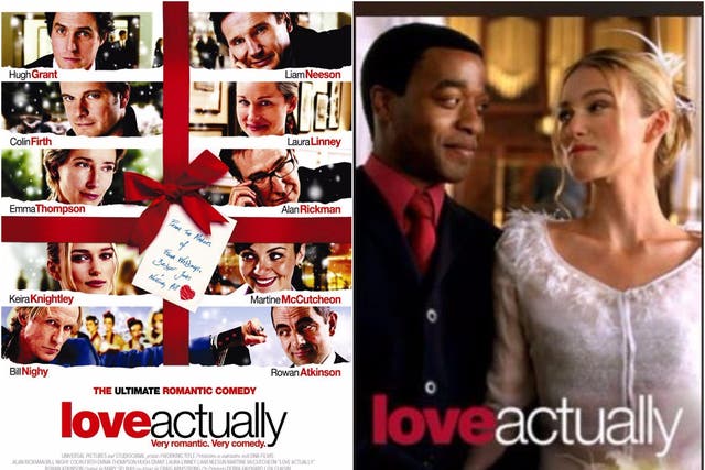 The theatrical poster for ‘Love Actually’ and the Netflix poster seen by some users
