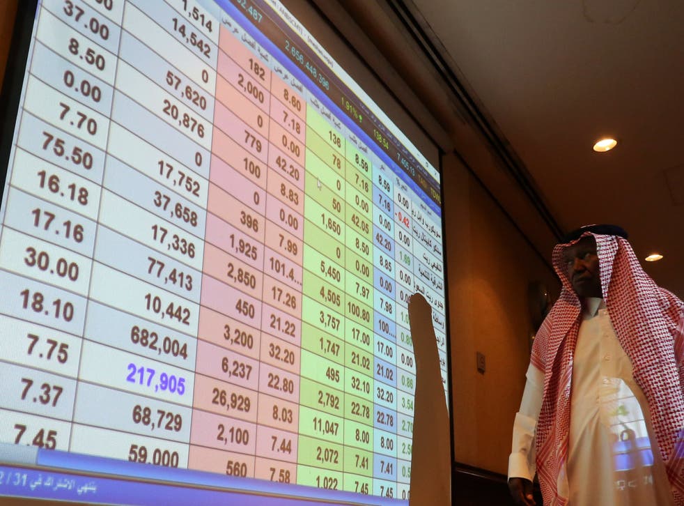 The outflow sent the country’s stock market tumbling after investors sold 5 billion riyals (£1bn) worth of shares and only bought 991.3 million riyals worth