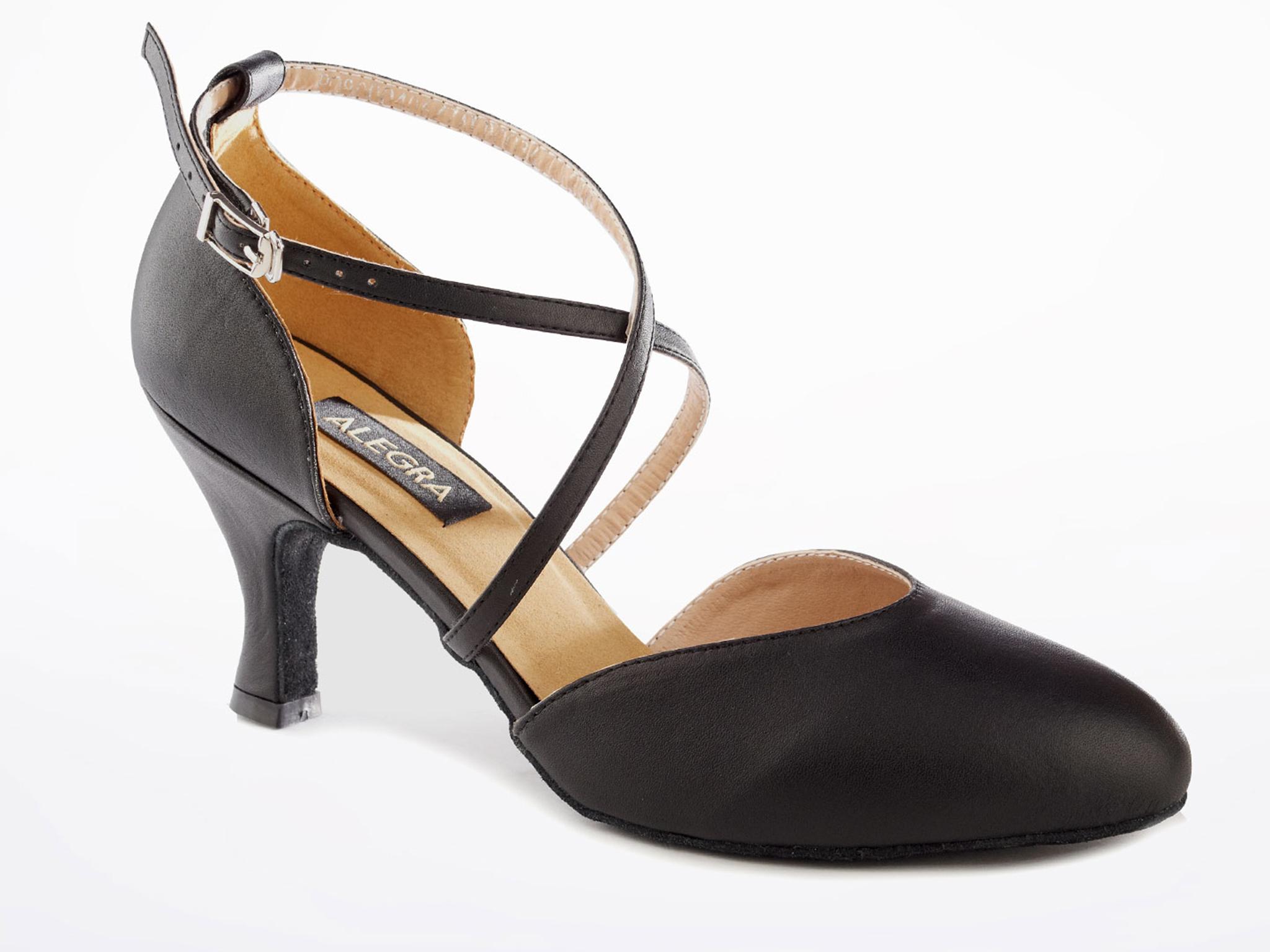 Ladies Black Patent Social Ballroom Dance Shoes 1.5" 2" Or 2.5" Topline JOANNA 