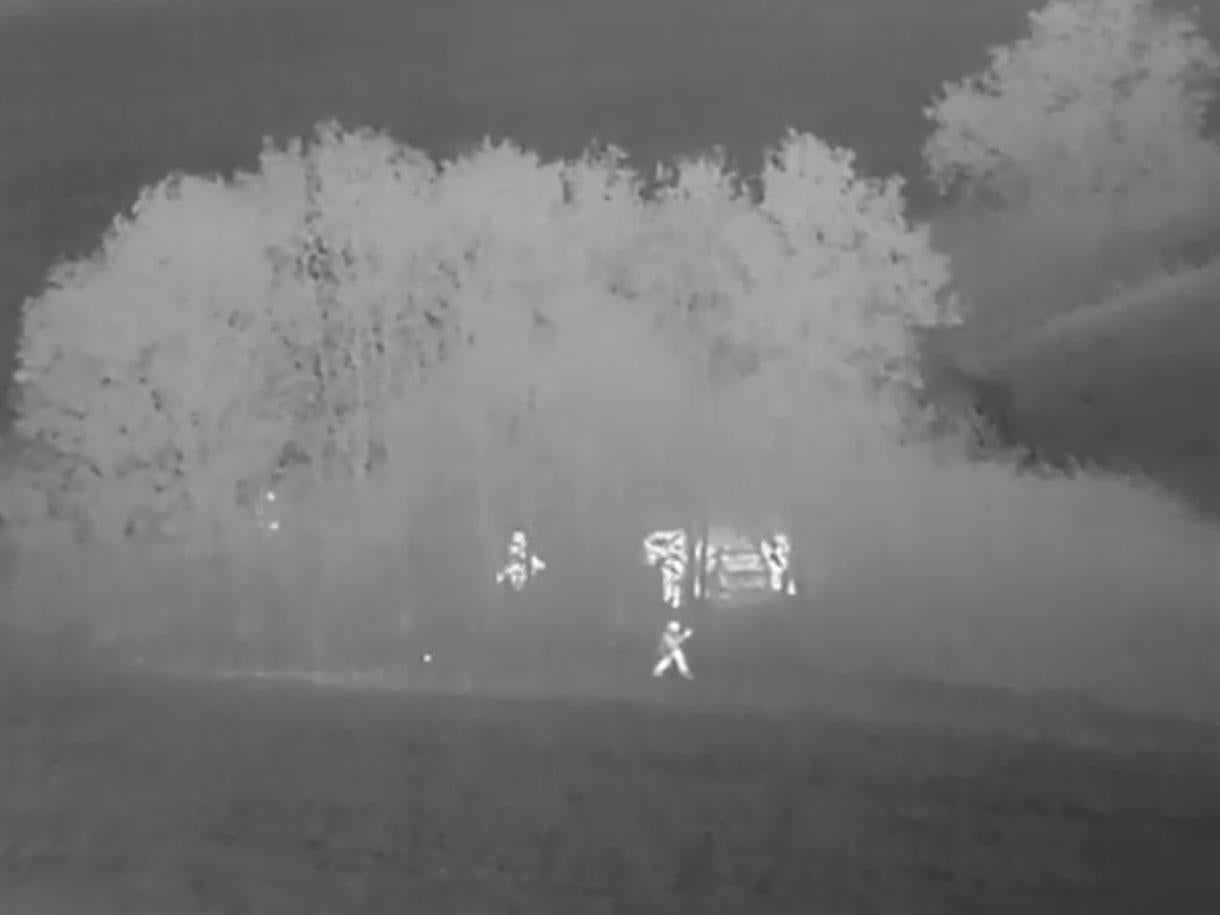This is the moment police used a drone's thermal camera to swoop on a group of deer poachers under the cover of darkness