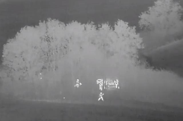 This is the moment police used a drone's thermal camera to swoop on a group of deer poachers under the cover of darkness