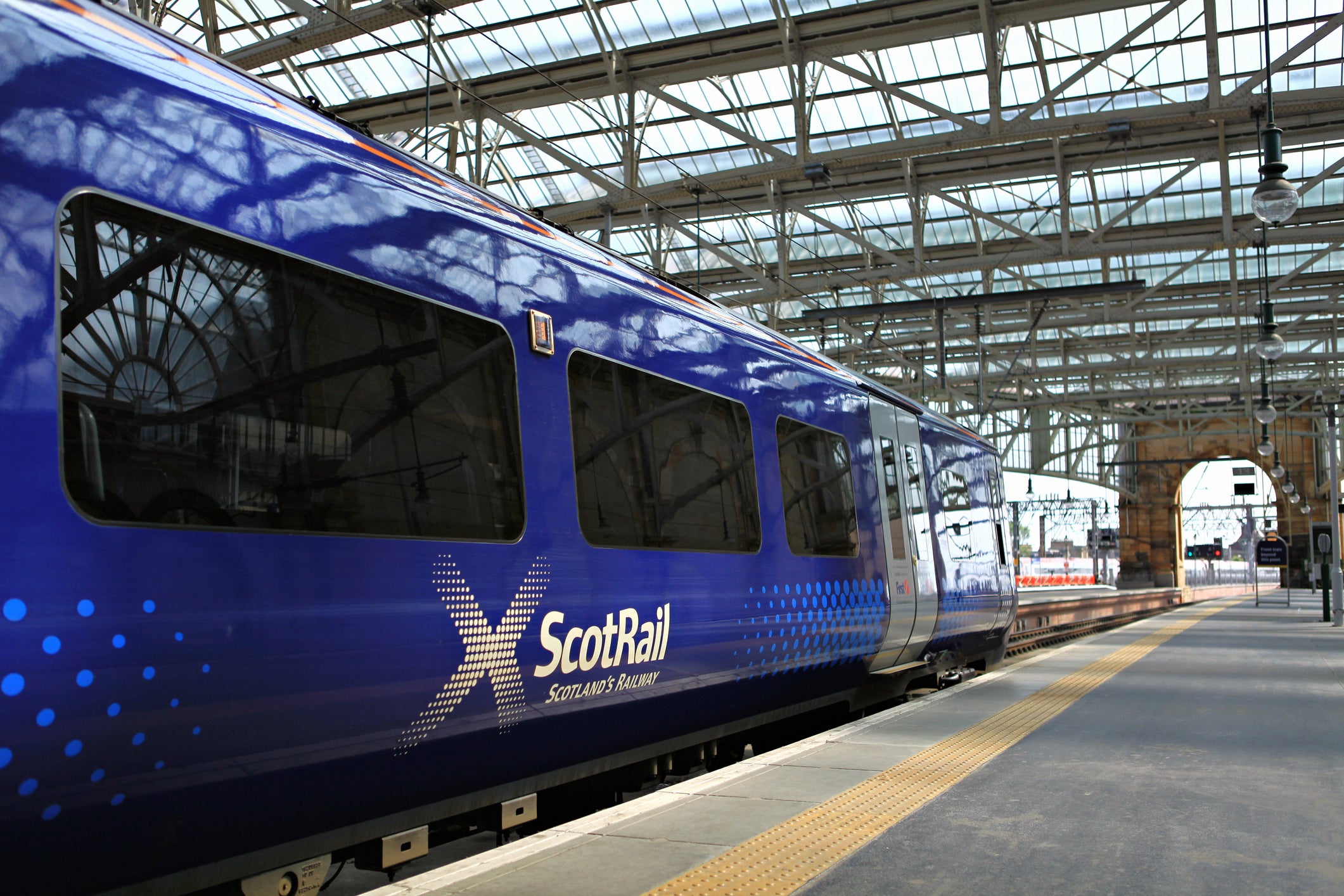 A ScotRail train at Queen Street station in Glasgow: soon to be refurbed high-speed trains