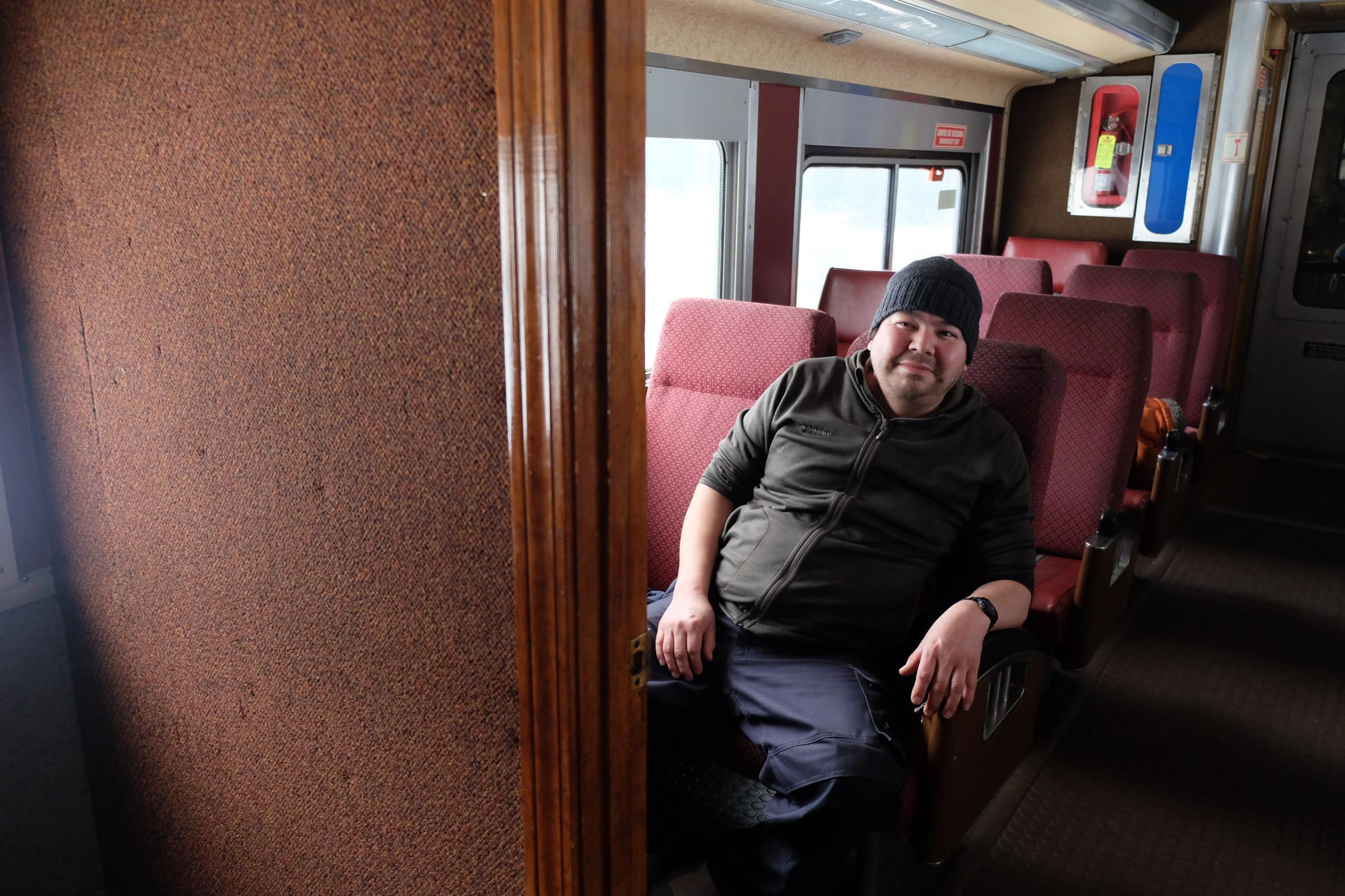 Simon Pierre Aster, who took a job as a train conductor in 2011, says: ‘It’s a new challenge’