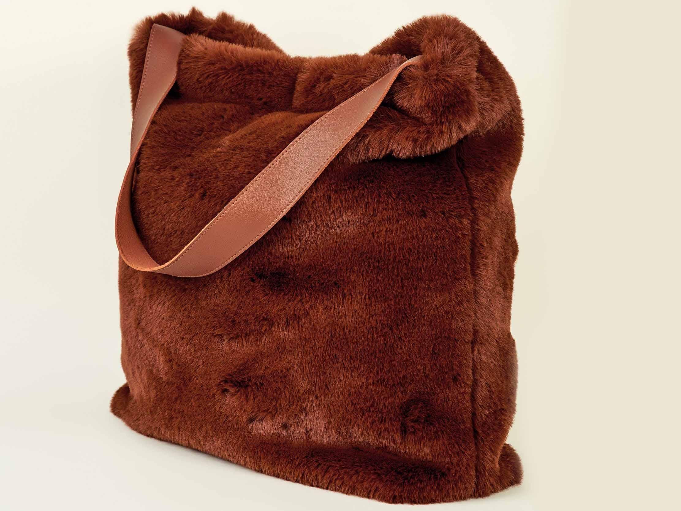 Tan Faux Fur Hobo Tote Bag, £29.99, New Look