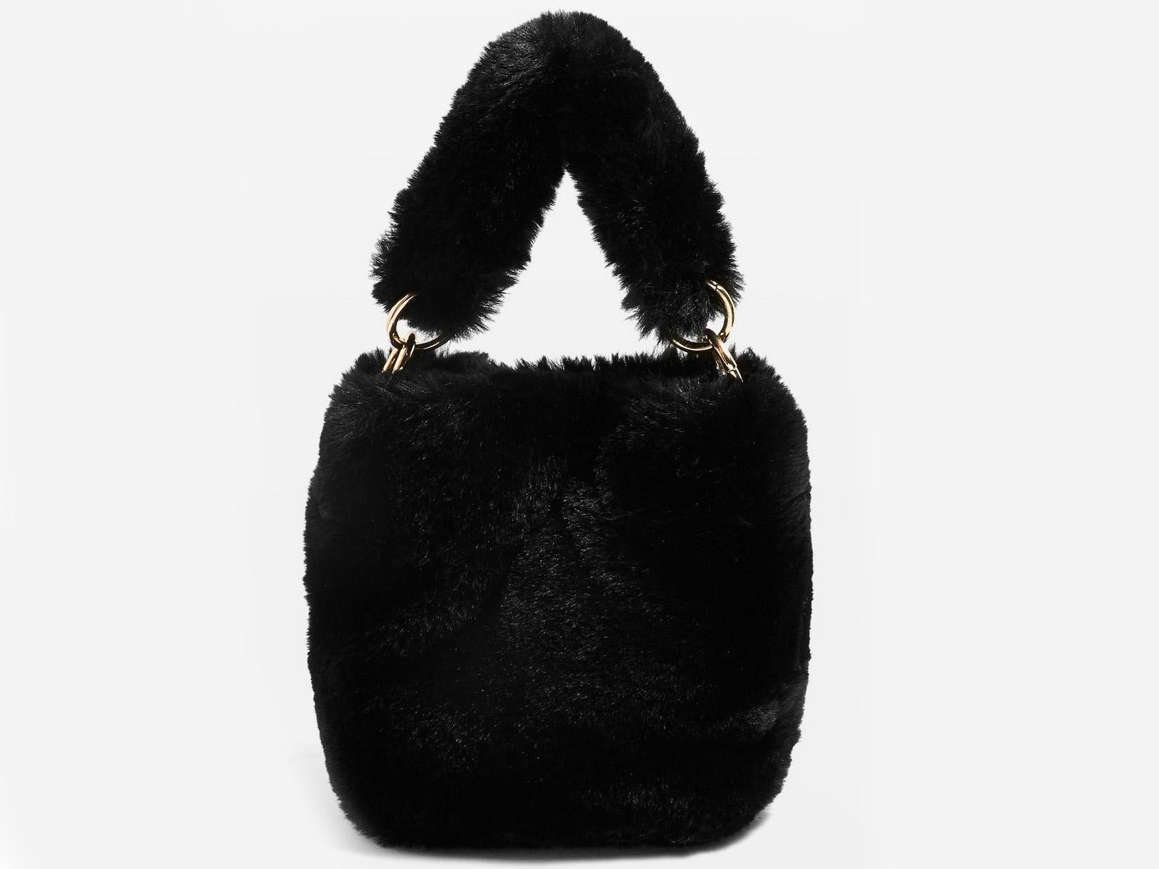 Teddy Faux Fur Bucket Bag, £25, Topshop