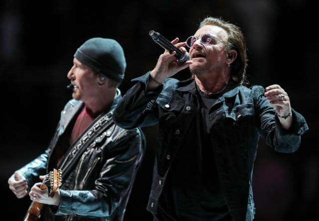 U2 perform at the O2 Arena in London