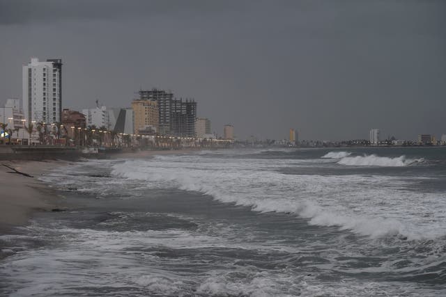 View of the coastline in Mazatlan before the arrival of Hurricane Willa