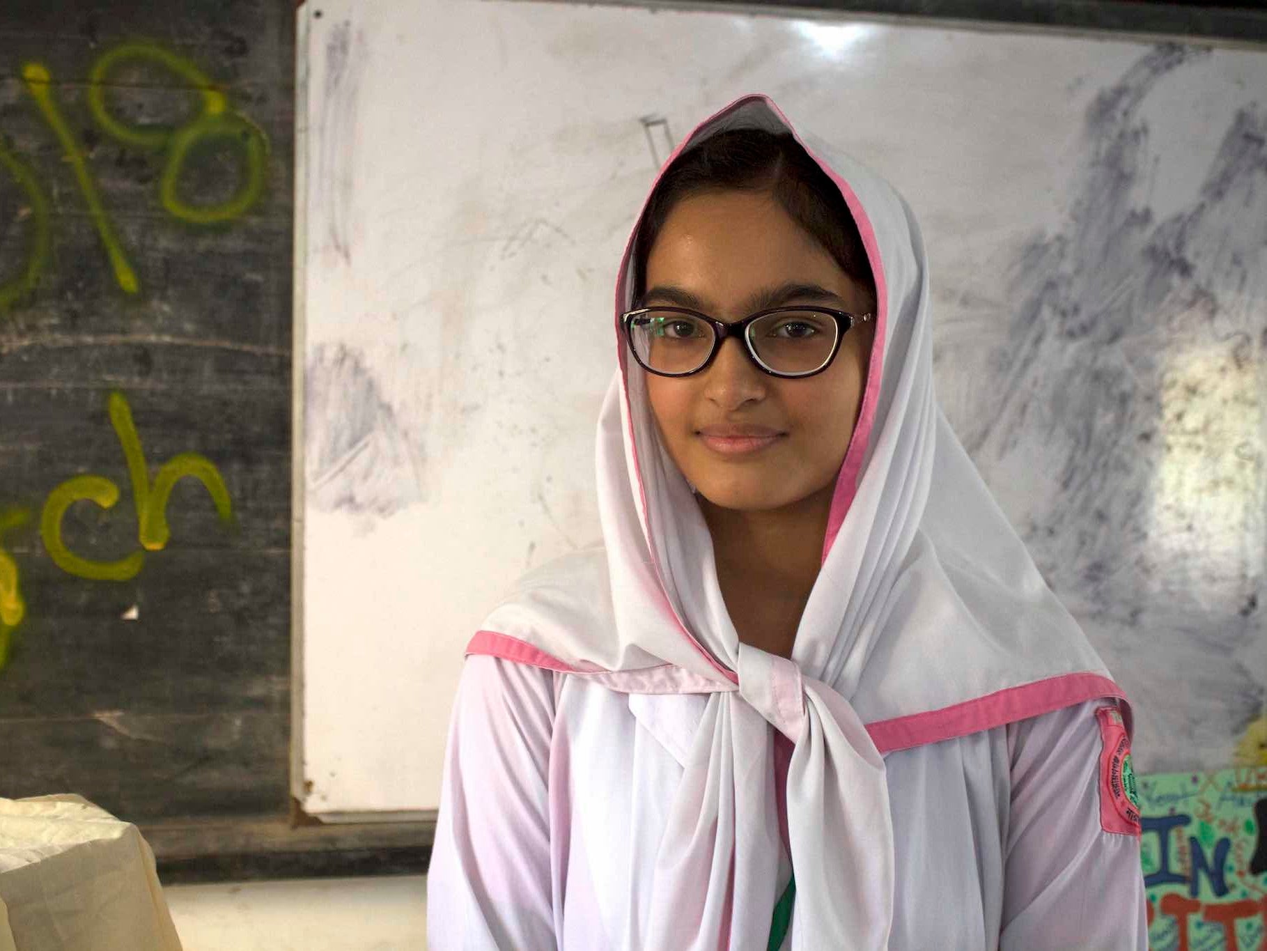 Sadika, 15, is the daughter of a businessman in Dhaka. She hopes to continue her education at university and says working on projects with a UK school has broadened her horizons