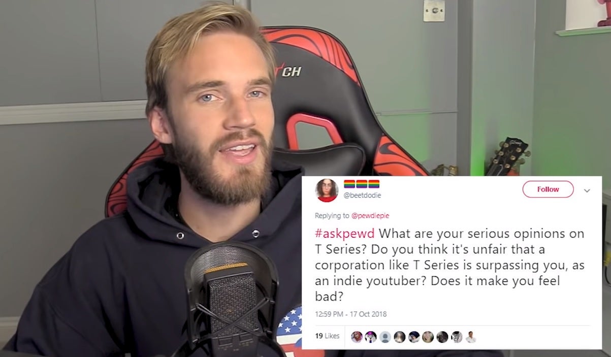 PewDiePie answered questions about T-Series on his YouTube channel this week