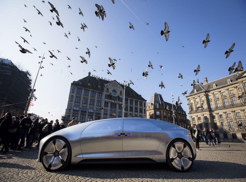 A self-driving Mercedes Benz in Amsterdam, 2016
