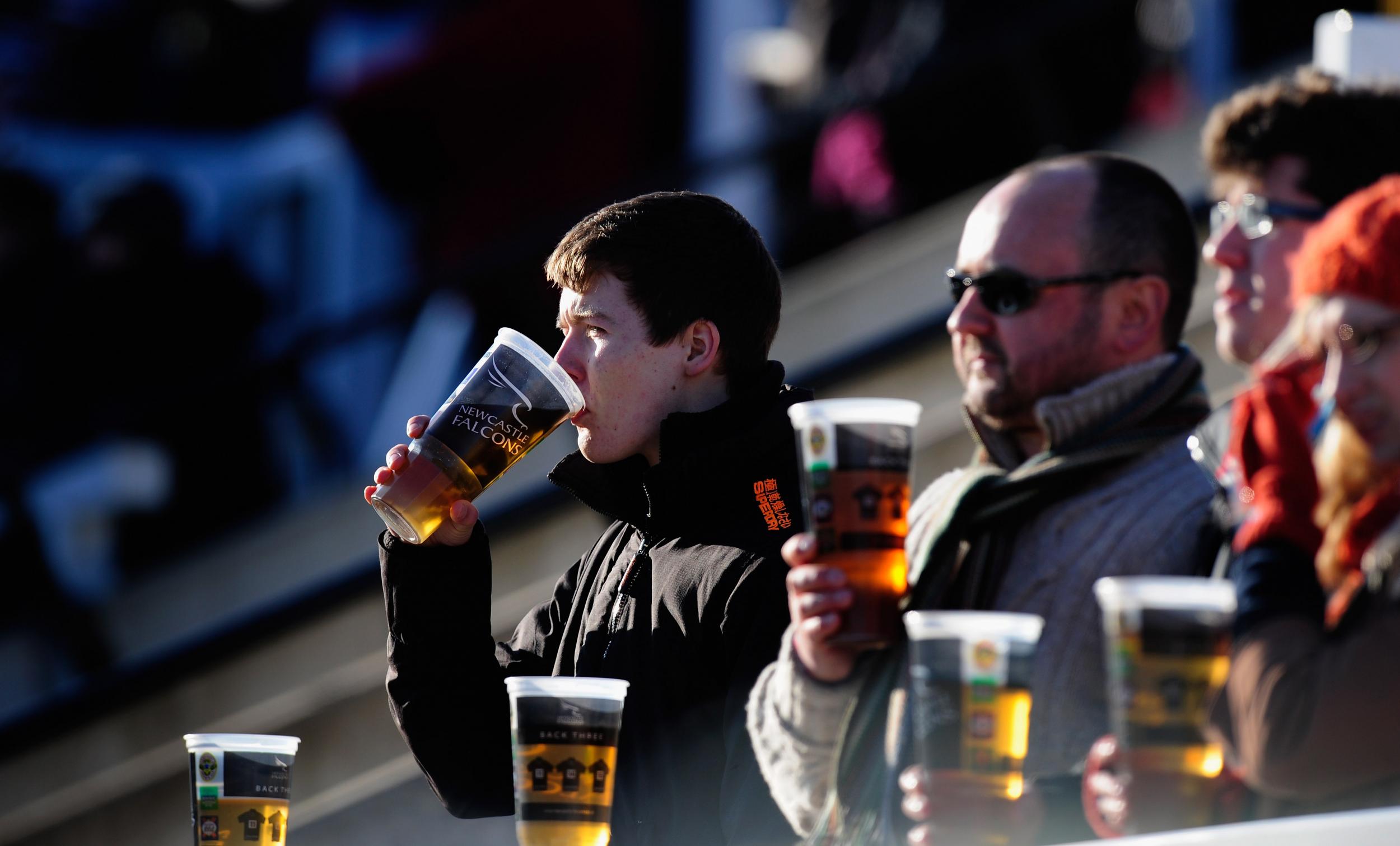 Beer is sold at rugby games all over Britain