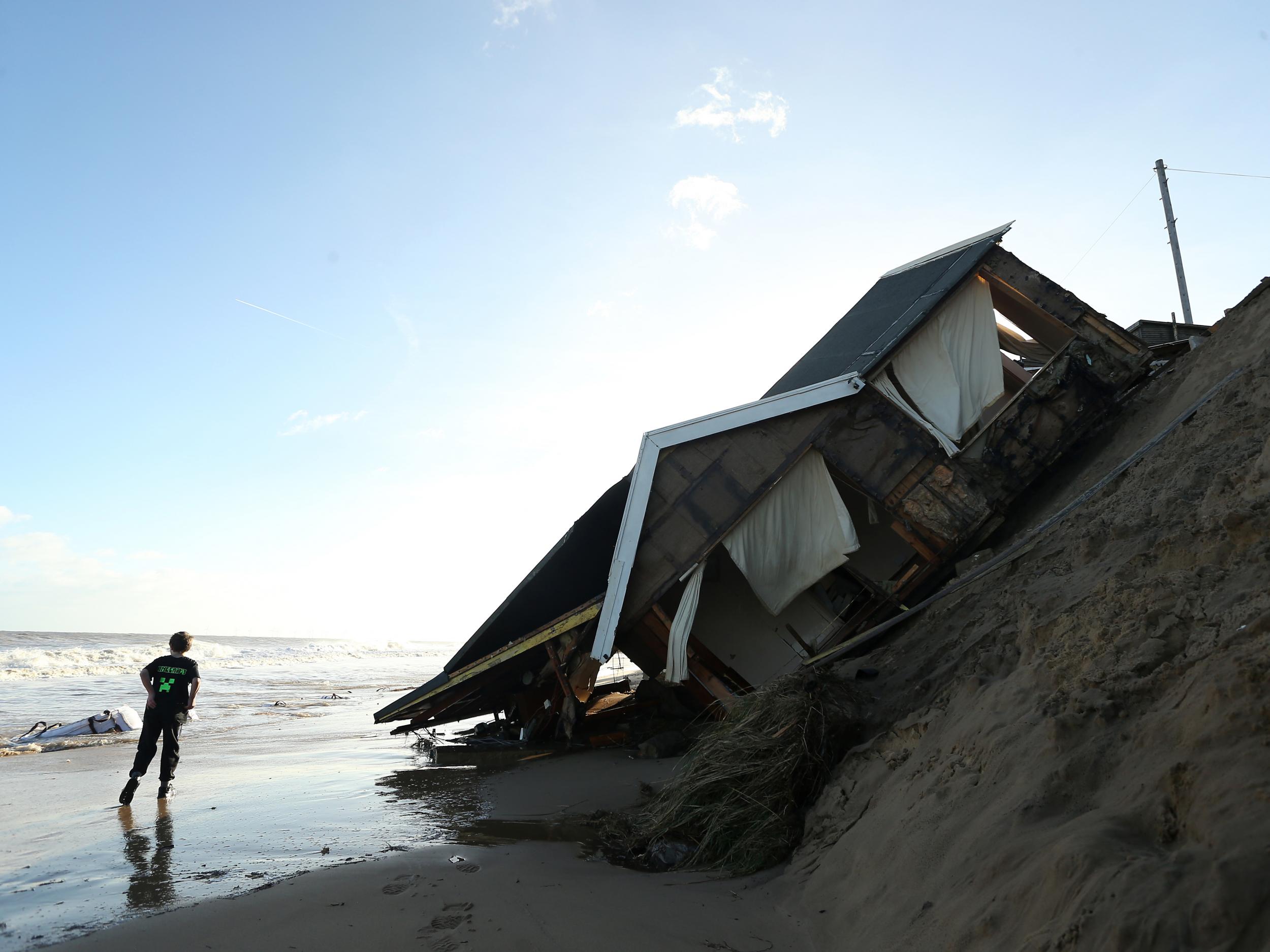 Properties in Hemsby, Norfolk, have fallen into the sea in recent years due to coastal erosion