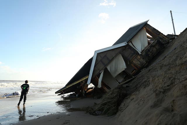 Properties in Hemsby, Norfolk, have fallen into the sea in recent years due to coastal erosion