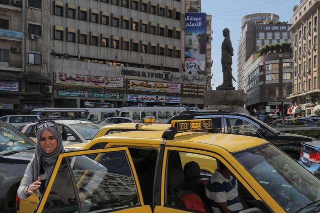 Rush hour in central Damascus sees the city just like any other