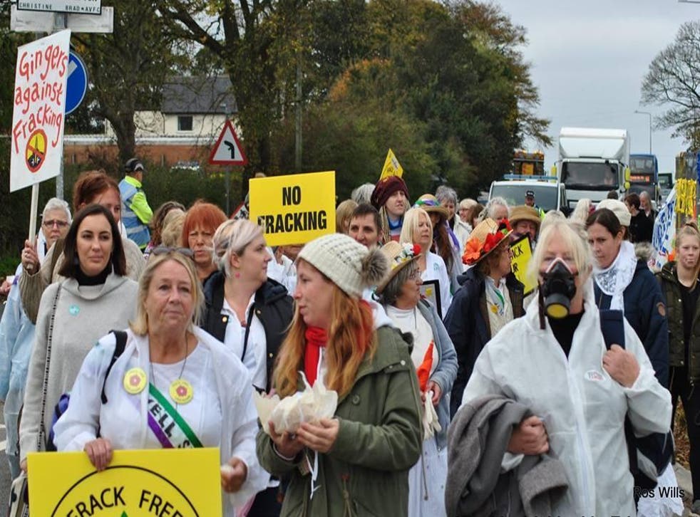 The opponents of fracking wear white on Wednesdays, to signify their peaceful protest
