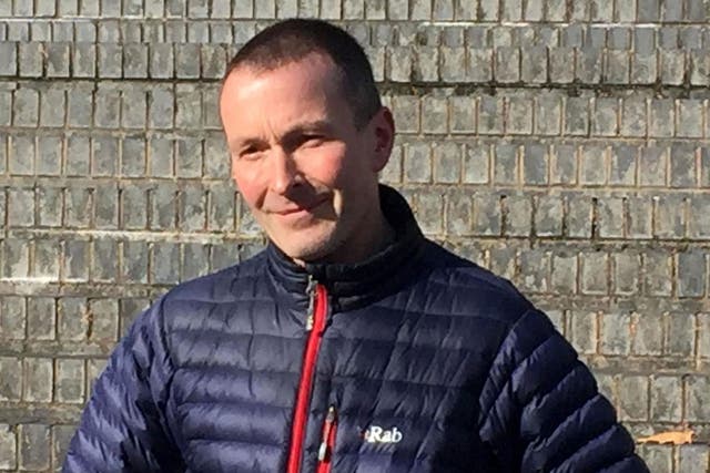 Cyclist Gareth Marshall was left with a string of serious injuries after being pushed under a van by an angry motorist