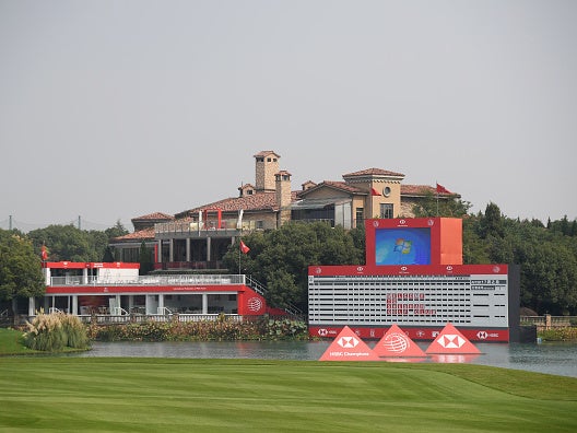 The clubhouse at Sheshan beyond the 18th hole