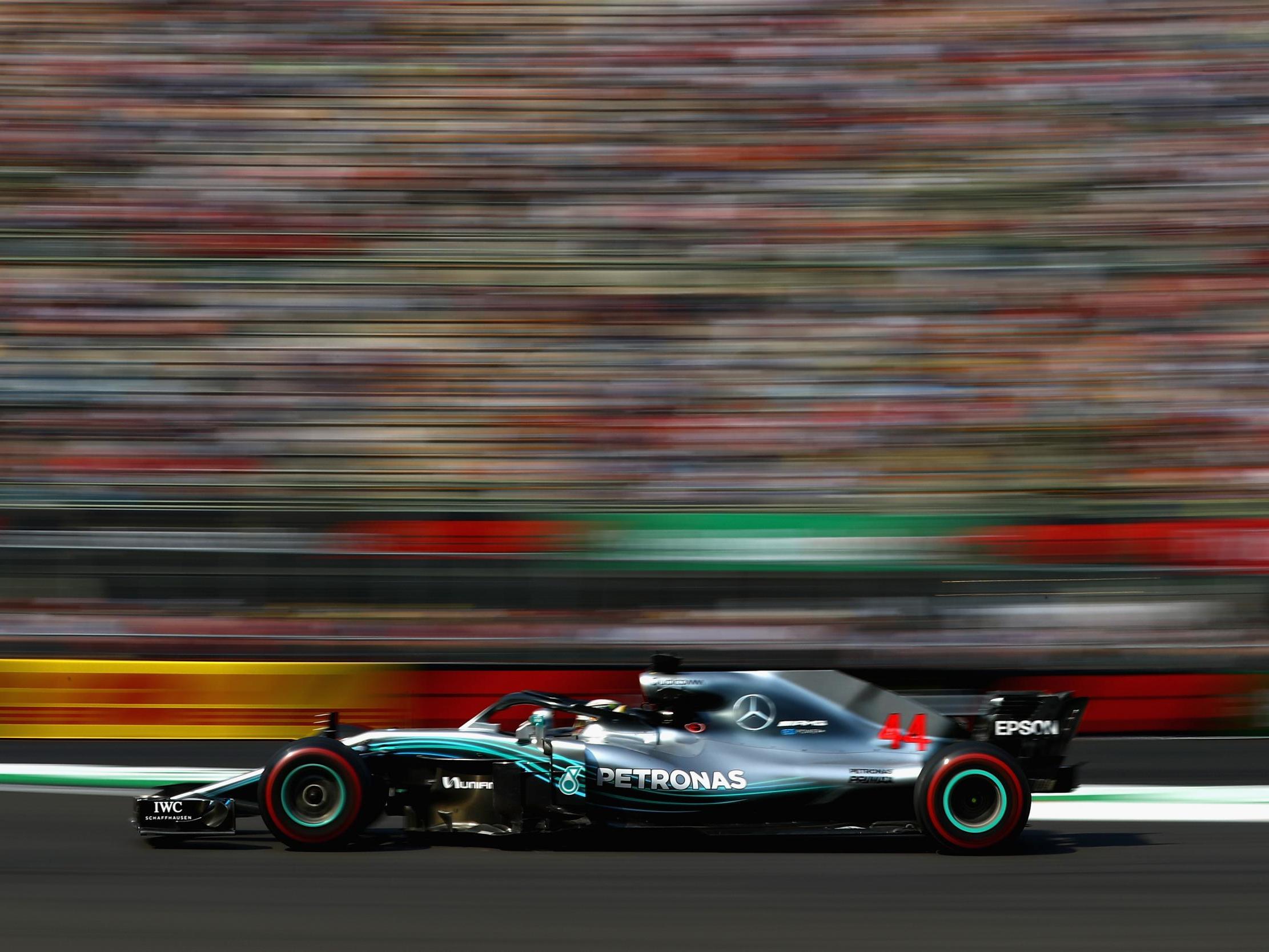 Lewis Hamilton in action during Friday's afternoon session