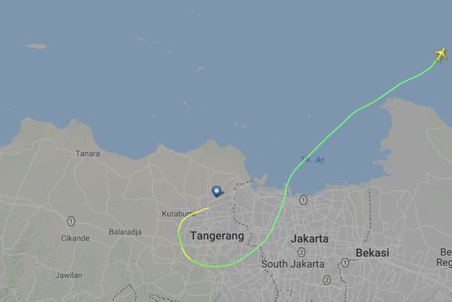 Another tragedy: the track of Lion Air flight 610 from Jakarta, Indonesia, on 29 October 2018
