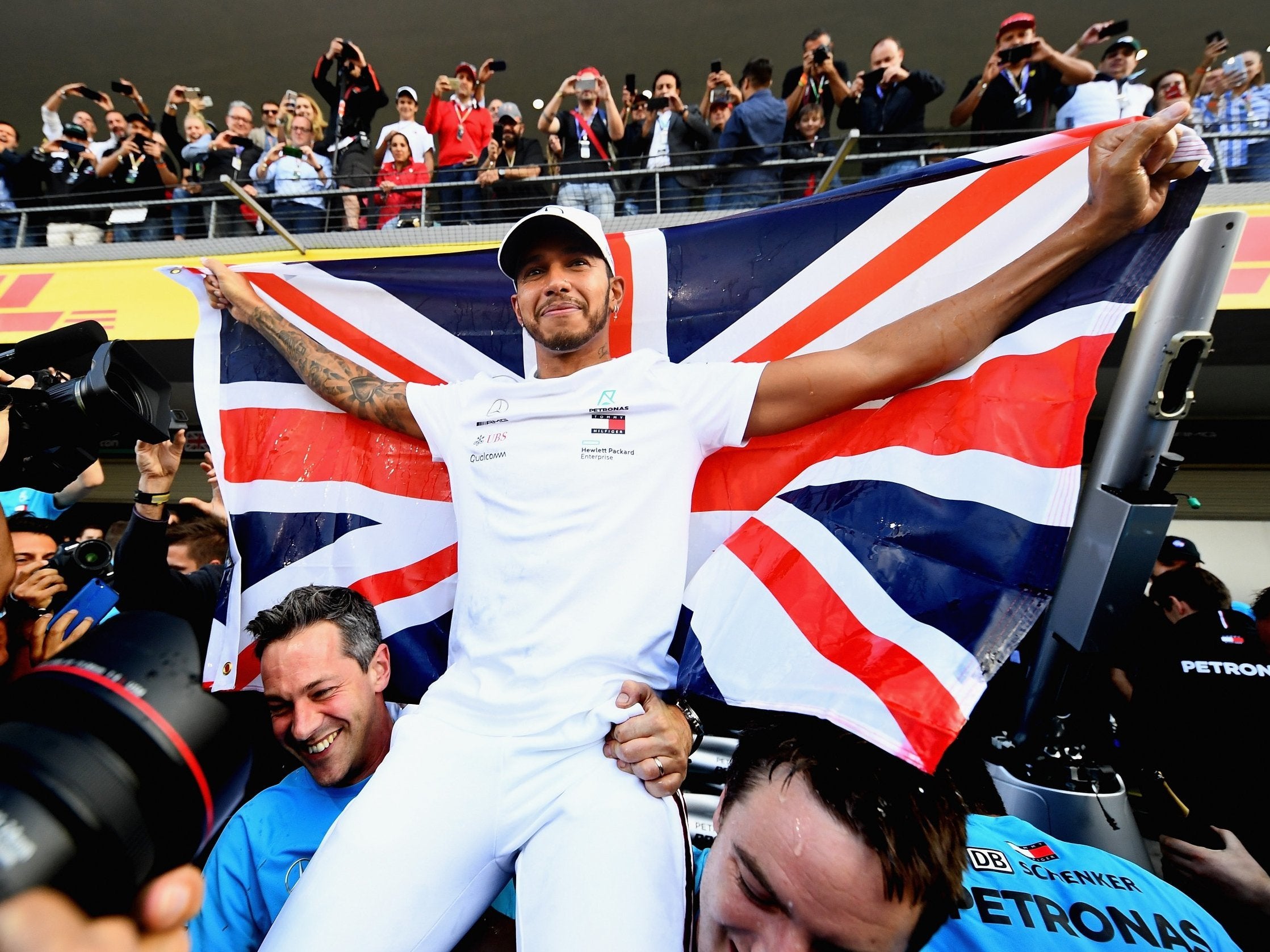 Lewis Hamilton clinched a fifth world championship in Mexico (Getty)