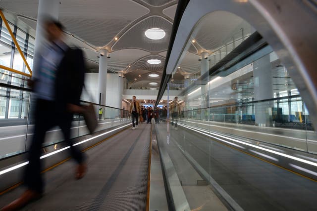 Insidet Istanbul's new airport, during a media day Thursday, Oct. 25, 2018, ahead of its opening.