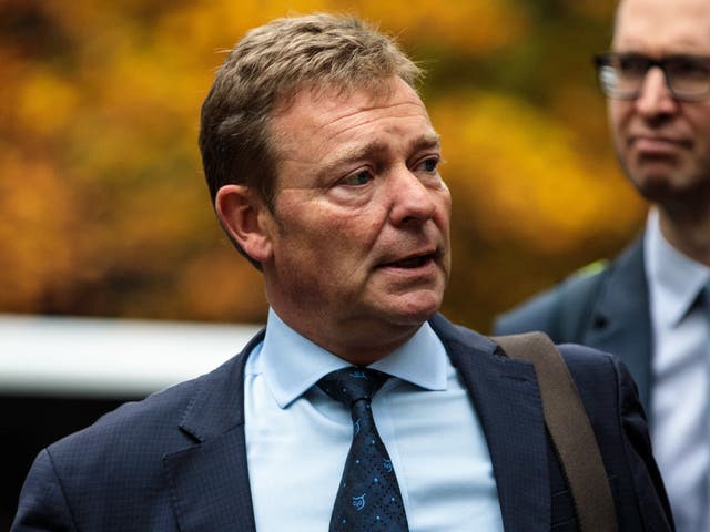 South Thanet MP Craig Mackinlay arrives at Southwark Crown Court accused of two charges of making a false election expenses declaration