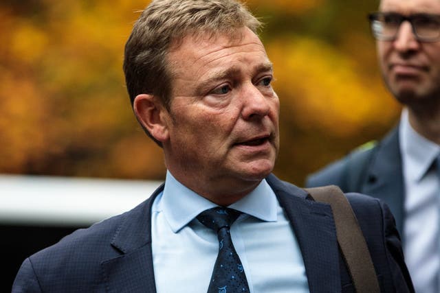 South Thanet MP Craig Mackinlay arrives at Southwark Crown Court accused of two charges of making a false election expenses declaration