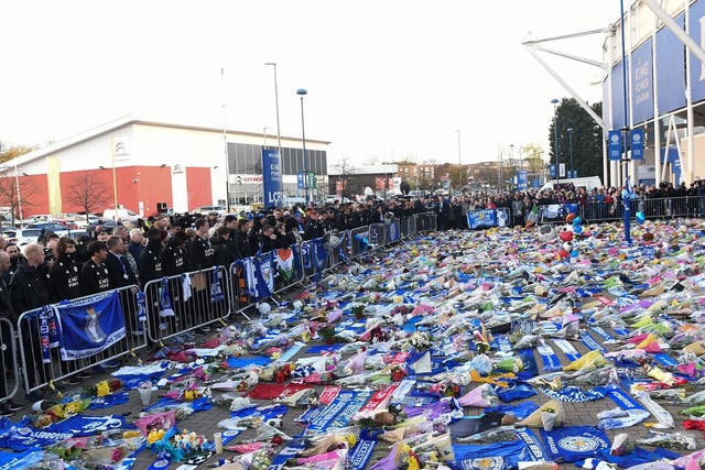 <p>Players and fans pay their respects to those who lost their lives</p>