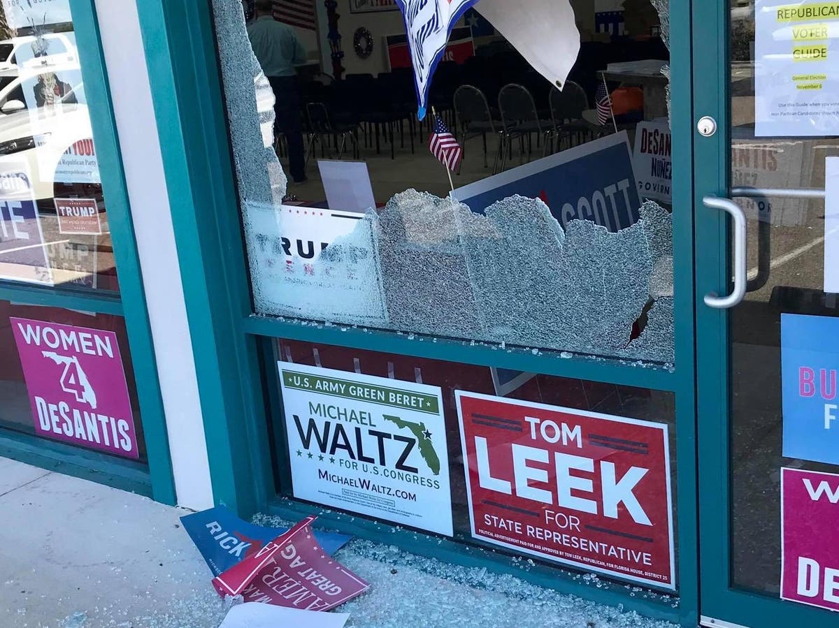 Florida Republican Party Office Damaged In Hail Of Gunfire Leaving Windows Smashed And Bullet