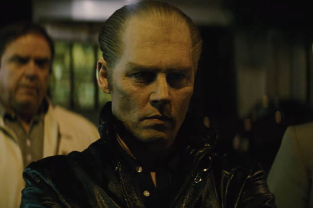 Johnny Depp as Whitey Bulger in the 2015 biographical crime drama Black Mass