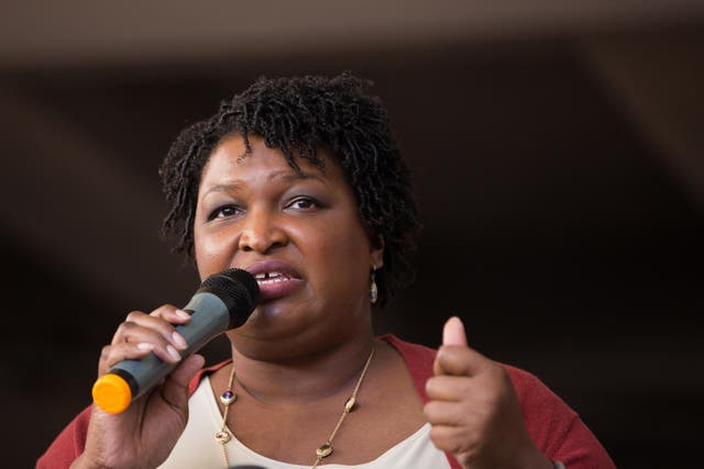 Democratic Georgia candidate for governor Stacey Abrams looks to become the first black, female governor in US history