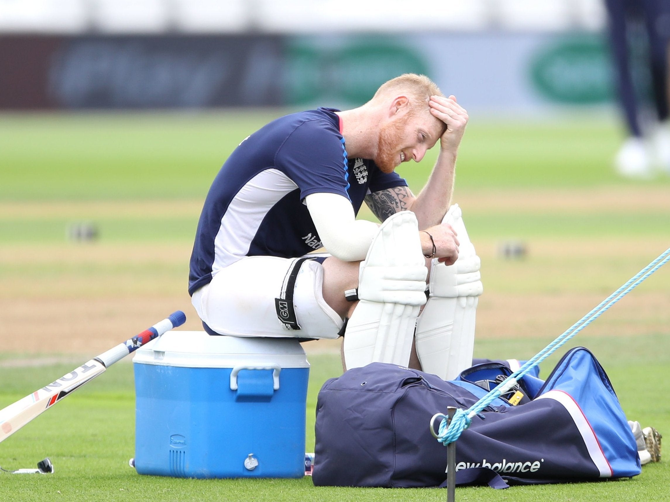 Ben Stokes retired hurt on the second day of England's Test warm-up in Colombo