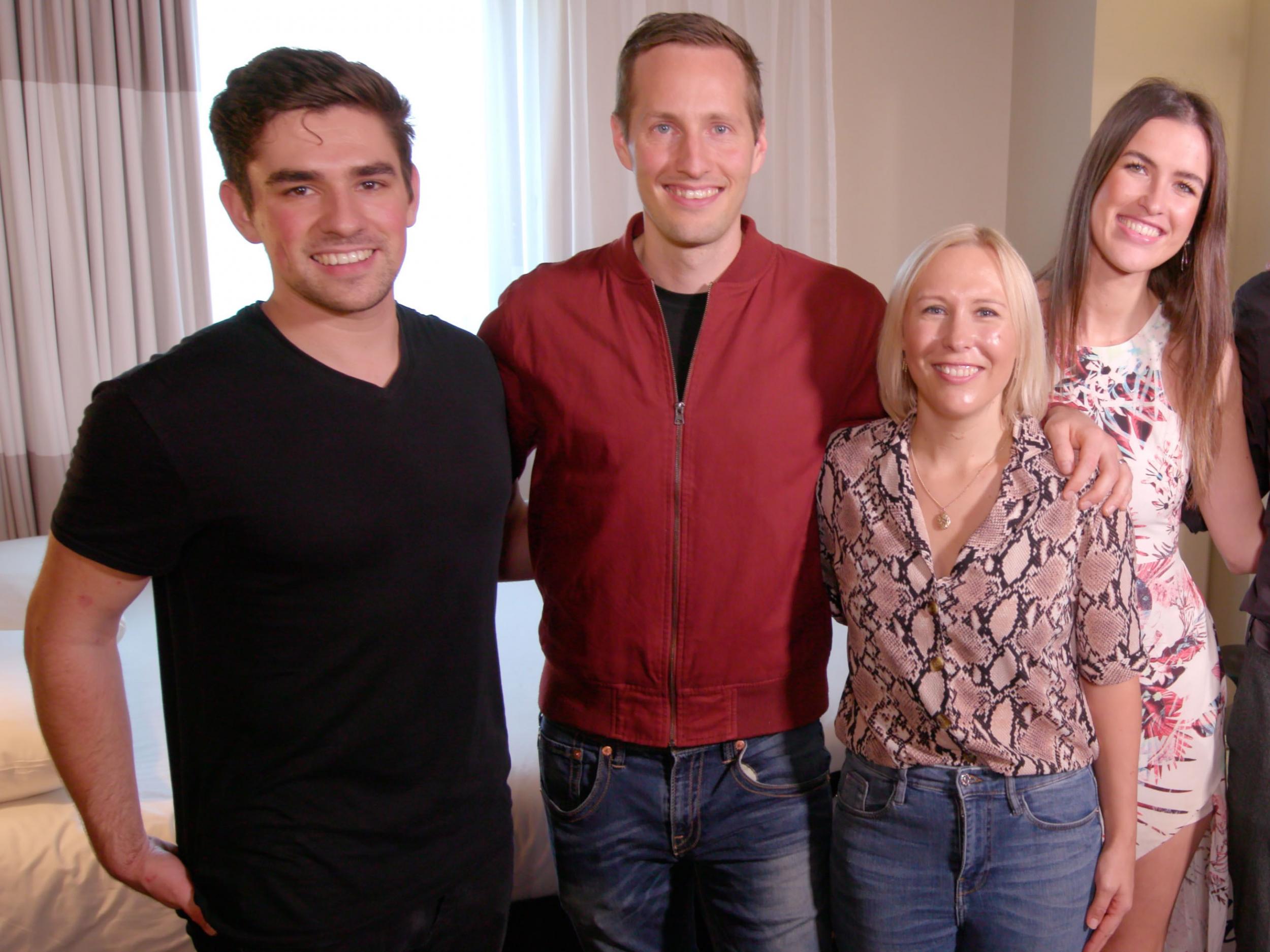 A couple were stunned when they discovered the music in their hotel room was being played by a live band in the next room