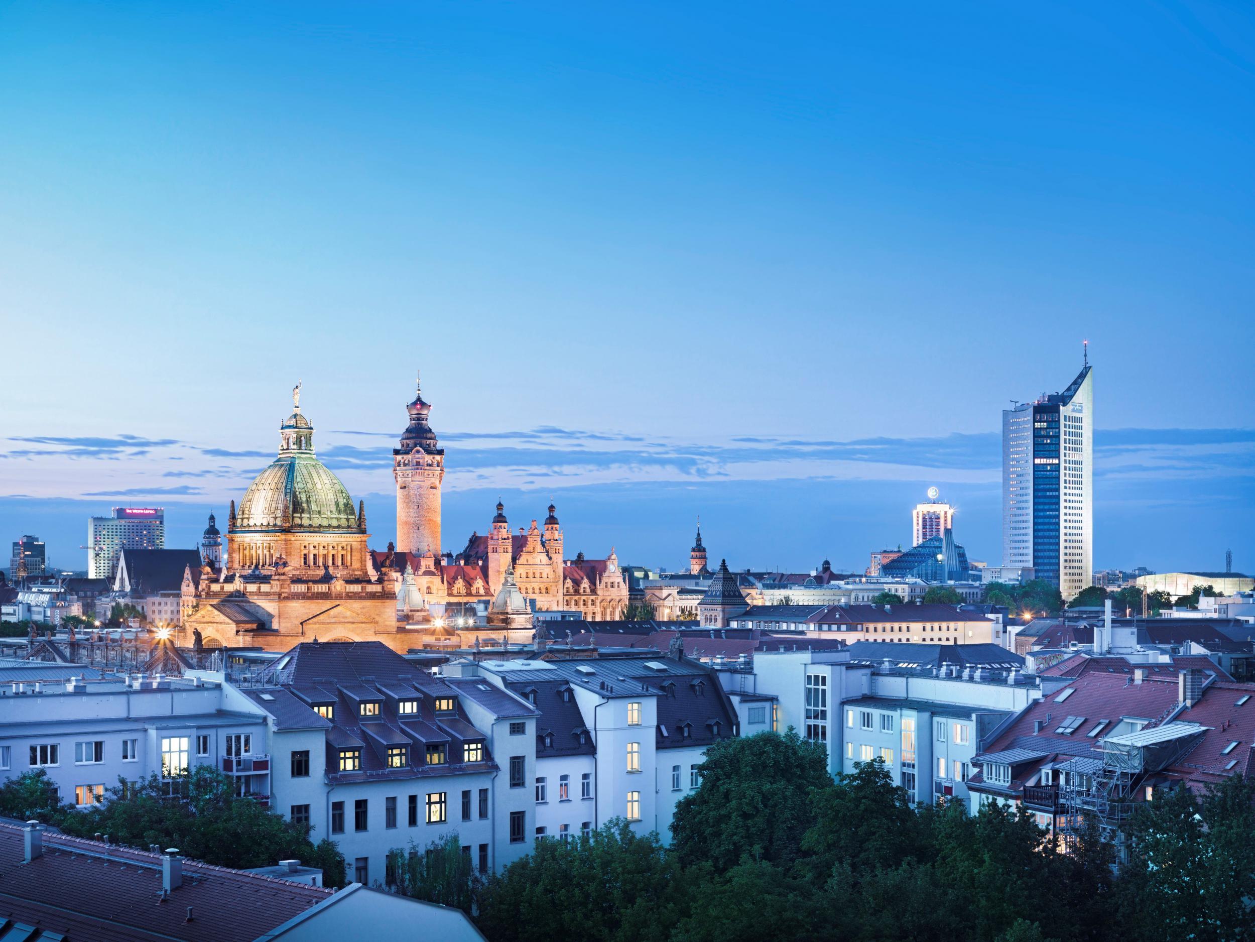 The Leipzig skyline boasts old and new architecture alike