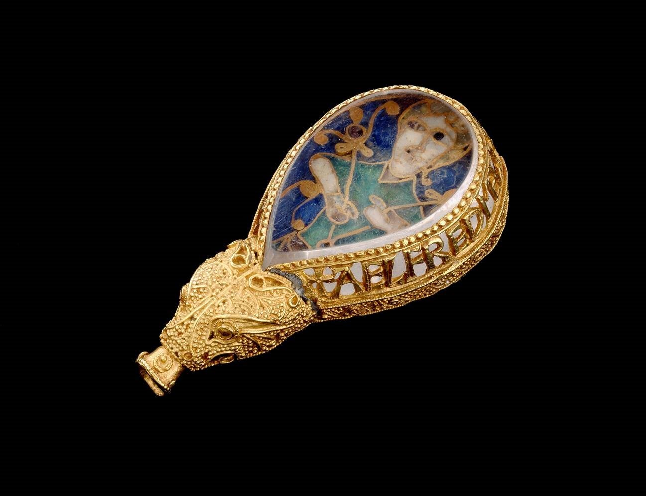 The Alfred Jewel, found in a Somerset field in 1693, dates back to the late 9th century