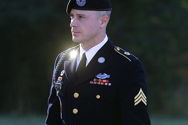 <p>In this Jan. 12, 2016, file photo, then-Army Sgt. Bowe Bergdahl arrives for a pretrial hearing at Fort Bragg, N.C</p>